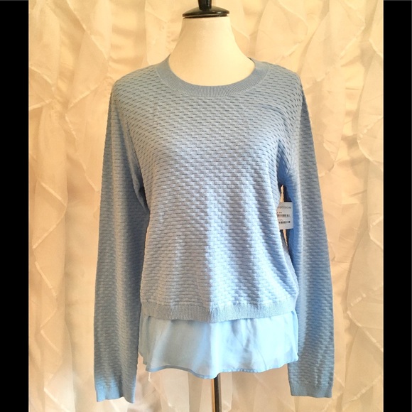 CHELSEA28| NWT | Blue Placid Knit Layered Sweater - Picture 1 of 5